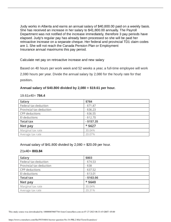 Answer question No. 34 PRL2 Mid-Term Exam preview image