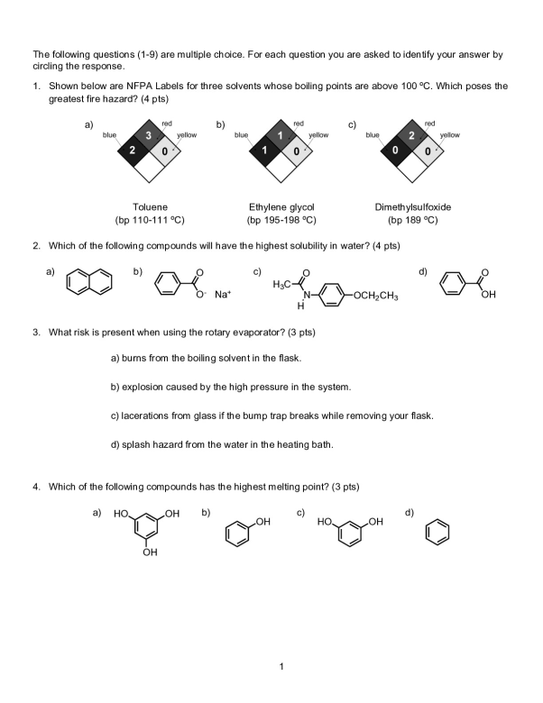 2016 Theory Quiz 1 + Key  Stony Brook University CHE 327 preview image