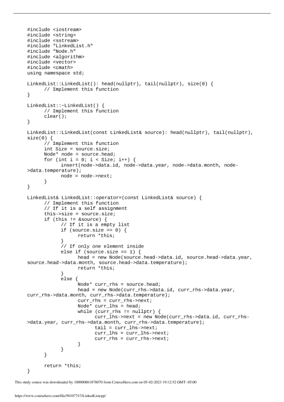 Texas A&M University CSCE 121  LinkedList.cpp preview image
