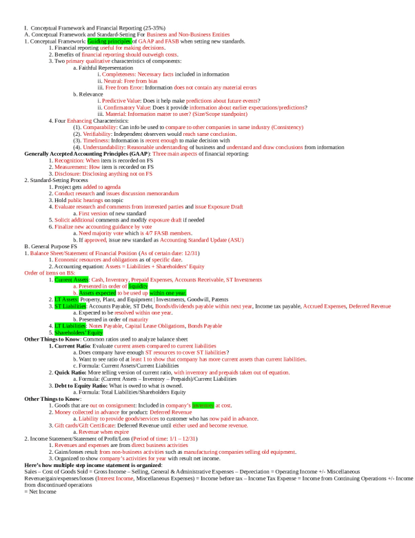 FAR (SuperFast CPA) Final Notes. preview image