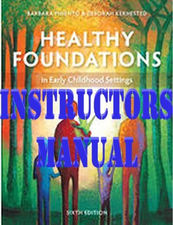 INSTRUCTOR MANUAL Healthy Foundations in Early Childhood Settings 6th Edition by  Pimento Barbara & Kernested  Debora