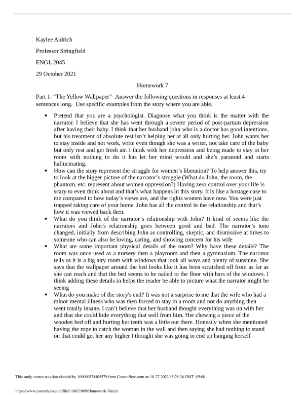 Homework   Motlow State Community College ENGL 2045 preview image