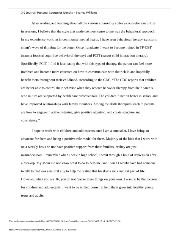 3-2 Journal COU 500.docx  Helpful  Unhelpful  Southern New Hampshire University COU 500 preview image