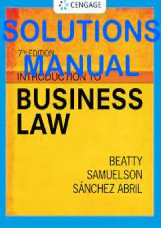 Solution Manual For   SM Introduction to Business Law, 7th Edition  (1)