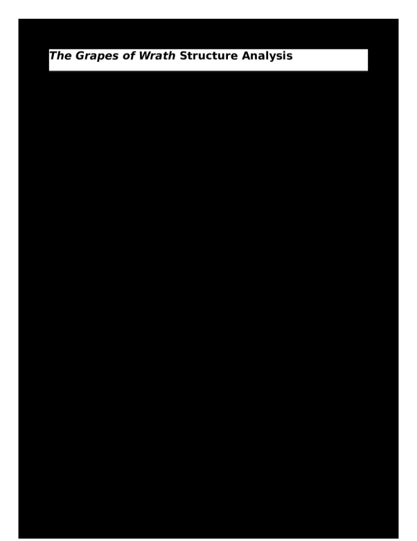 The Grapes of Wrath Structure Analysis