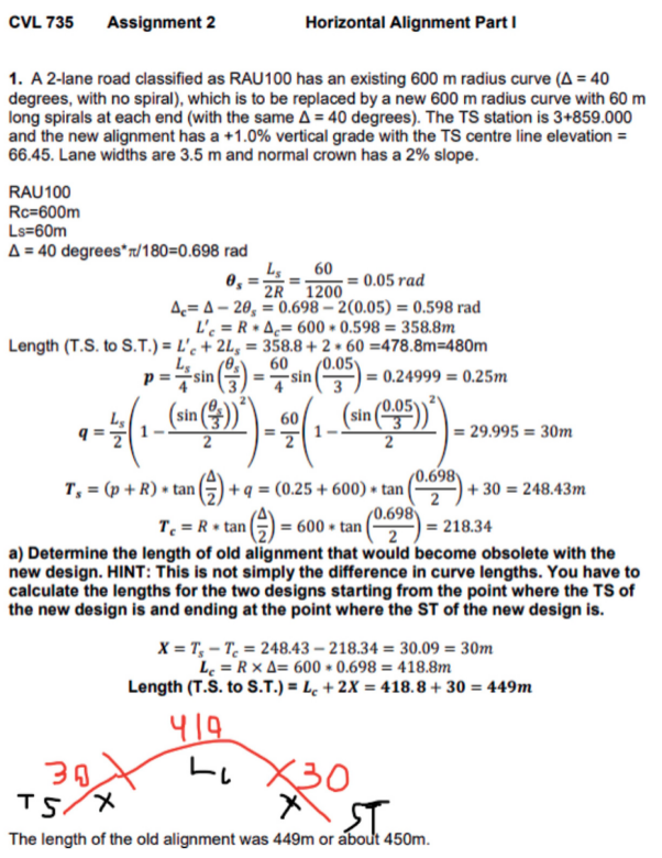 CVL 735 Assignment 2 Horizontal Alignment Part