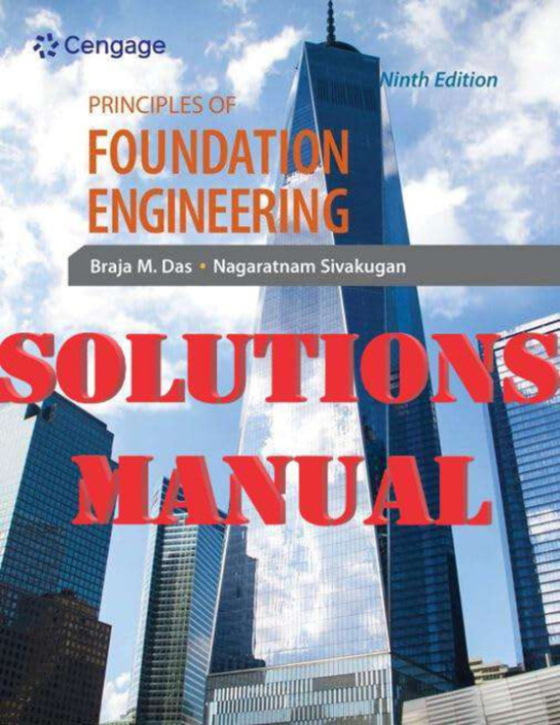 Principles of Foundation Engineering 9th Edition by Braja M. Das and Nagaratnam SOLUTIONS MANUAL