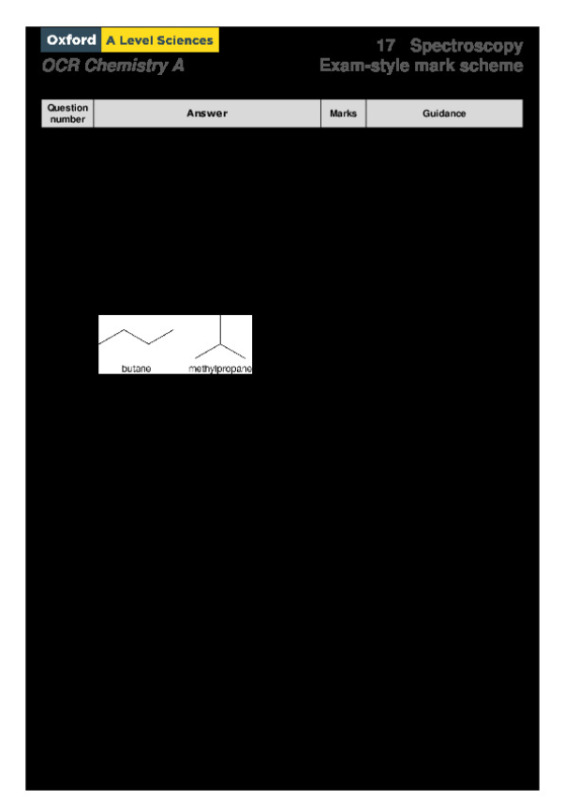 17 Spectroscopy OCR Chemistry A Exam-style mark scheme preview image