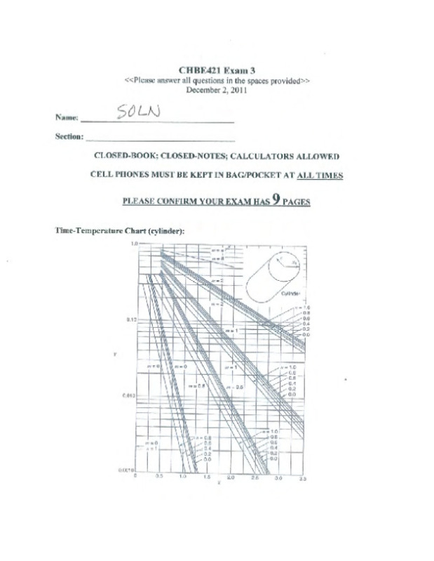 CHBE 421 Exam 3 Soln University Of Illinois Urbana Champaign CHBE 421 Exam 3 Soln University Of Illinois Urbana Champaign