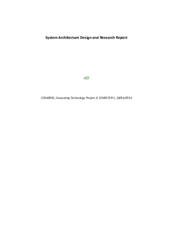 System Architecture Design and Research Report preview image