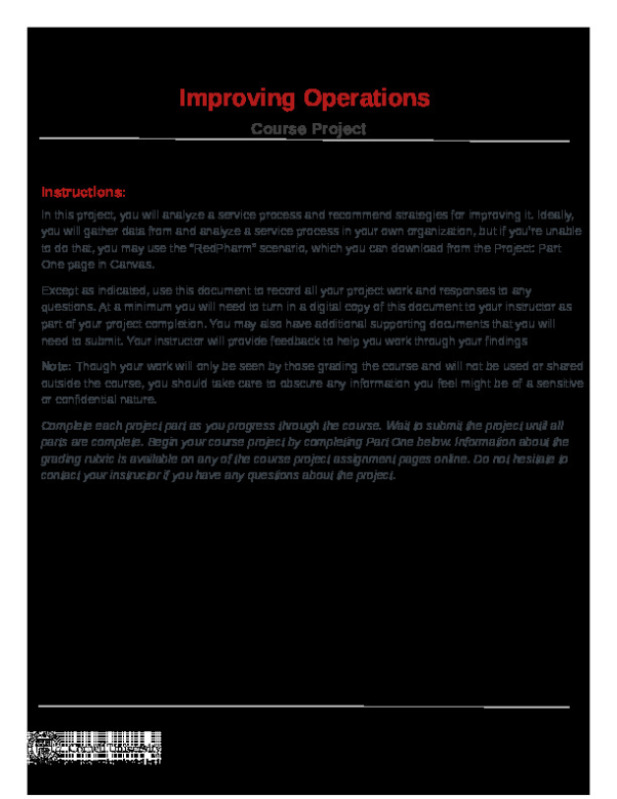 Improving Operations Course Project-Part 1 2 and 3 preview image