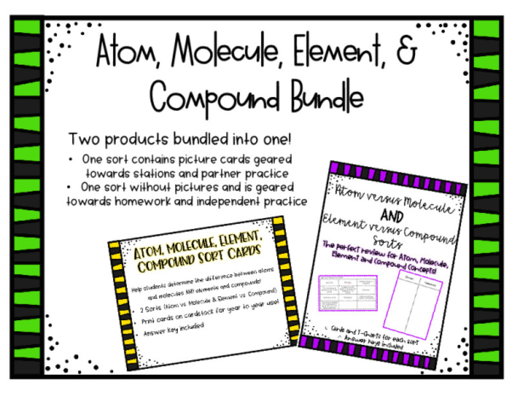 Atom Molecule Element Compound Sort BUNDLE