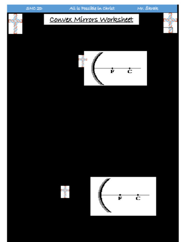 HANDOUT DAY 13 - Convex Mirrors Calculation & Drawing Worksheet
