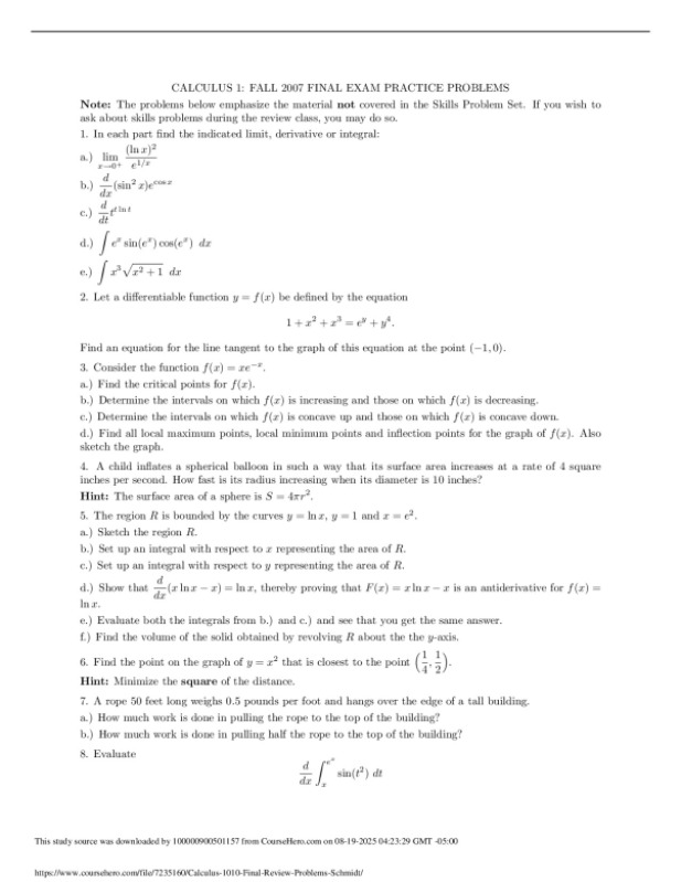 Calculus_1010_Final_Review_Problems_Schmidt