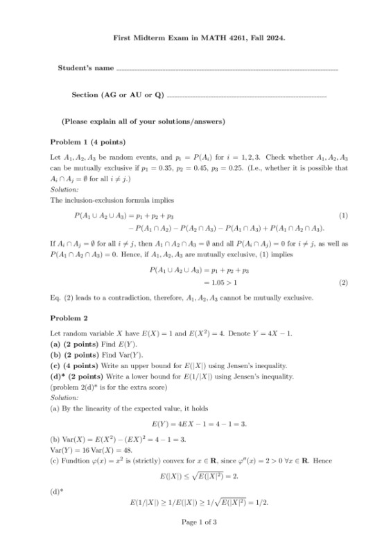 Math4261_Fall_2024_Solutions_of_Midterm_1.pdf