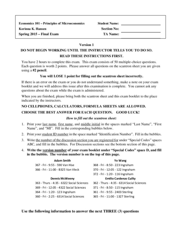 Econ 101 FINAL EXAM with answers _ ECON 101  Economics 101 – Principles of Microeconomics preview image