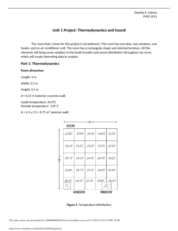 Unit 1 Project: Thermodynamics and Sound preview image