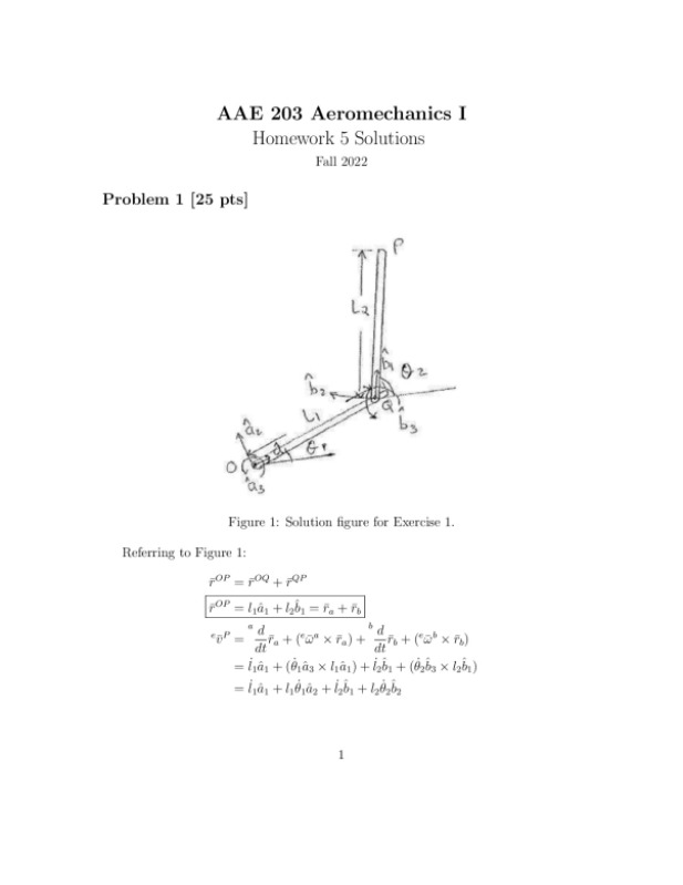 AAE 203 Aeromechanics I Homework 5 Solutions Fall 2022 preview image