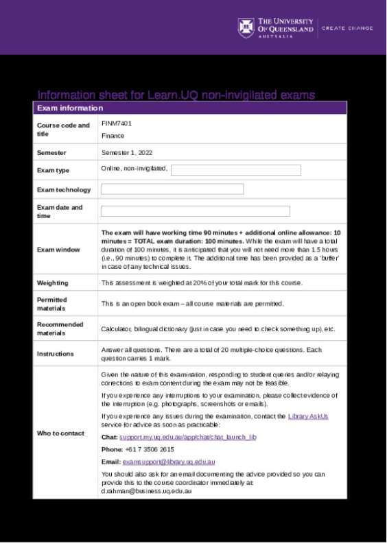 FINM7401_Cover_Sheet_for_Mid_semester_Exam_S1_2022.docx