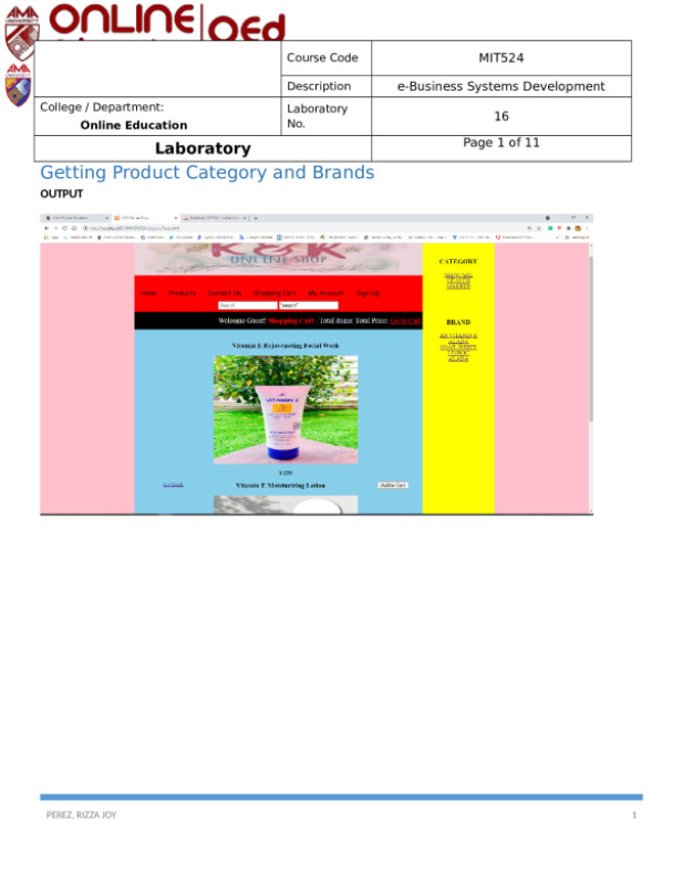 PEREZ_RIZZAJOY_Week014_LaboratoryModule_GettingProductCategoryAndBrands.docx