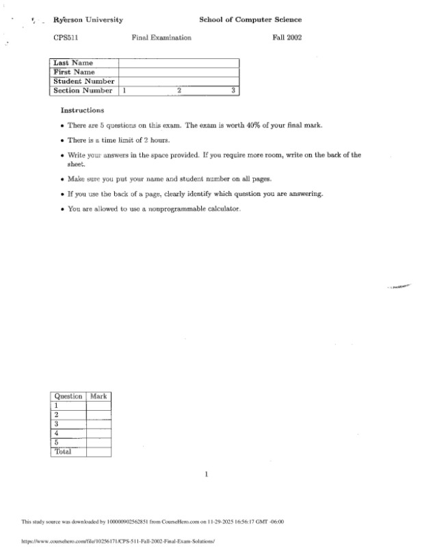 CPS_511_Fall_2002_Final_Exam_Solutions