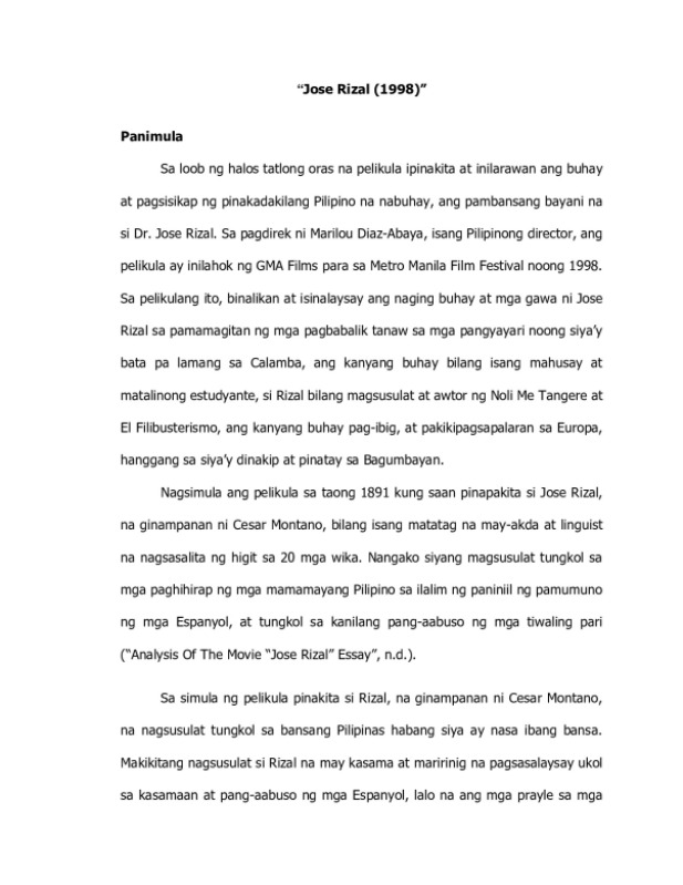 Jose Rizal (1998) Movie-Analysis preview image