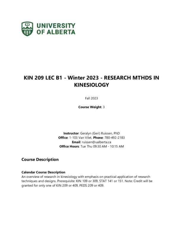 KIN_209_LEC_A1___Fall_2023___RESEARCH_MTHDS_IN_KINESIOLOGY_Syllabus.pdf