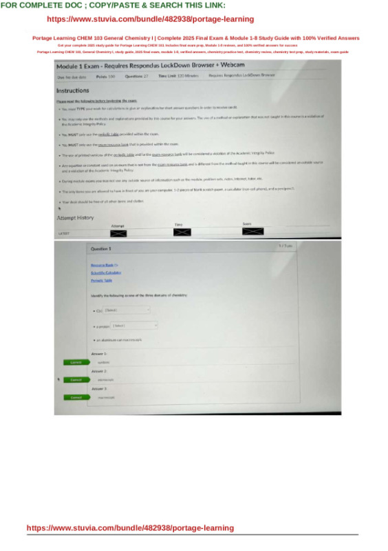 Complete_Portage_Learning_CHEM_103_Study_Guide__2025_Final_Exam___Modules_1_8_with_Verified_Solution
