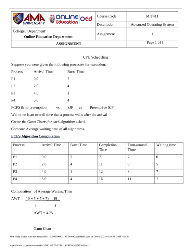 MIT411 ASSIGNMENT 01. preview image
