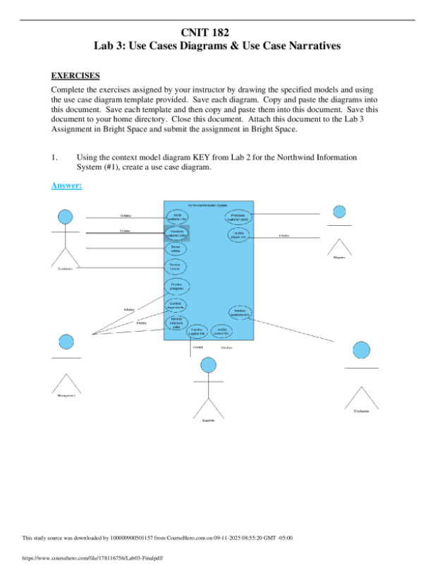 CNIT 182 Lab 3: Use Cases Diagrams & Use Case Narratives