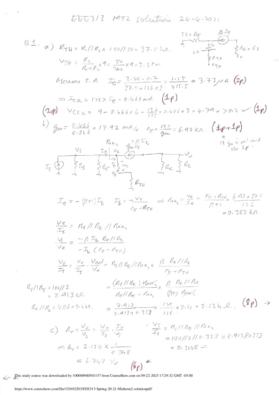 EEE313 Spring 20-21 Midterm2 solution. preview image