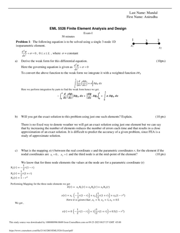 EML 5526 Finite Element Analysis and Design preview image