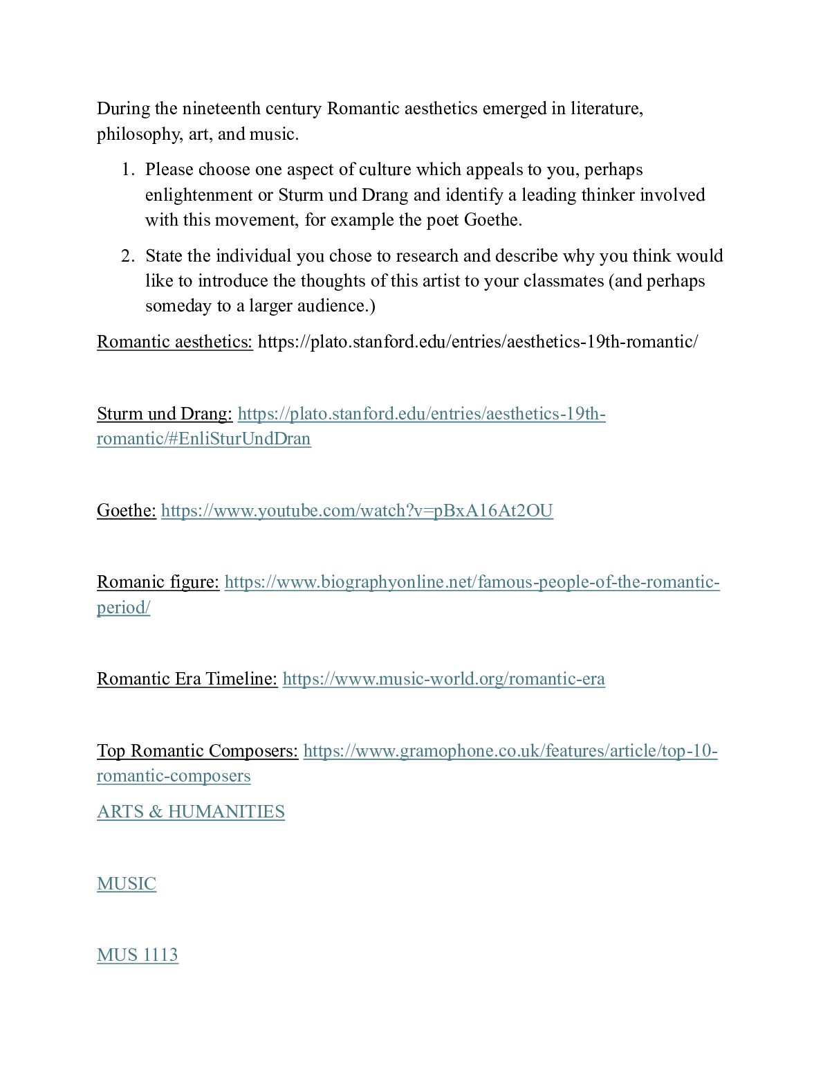 During the nineteenth century Romantic aesthetics emerged in literature, philosophy, art, and music.pdf Preview 1