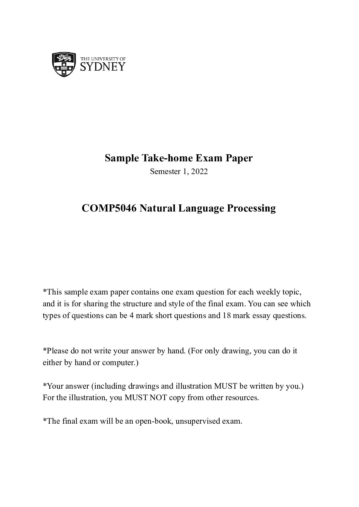 COMP5046_Sample_Exam_2022.pdf.pdf Preview 1