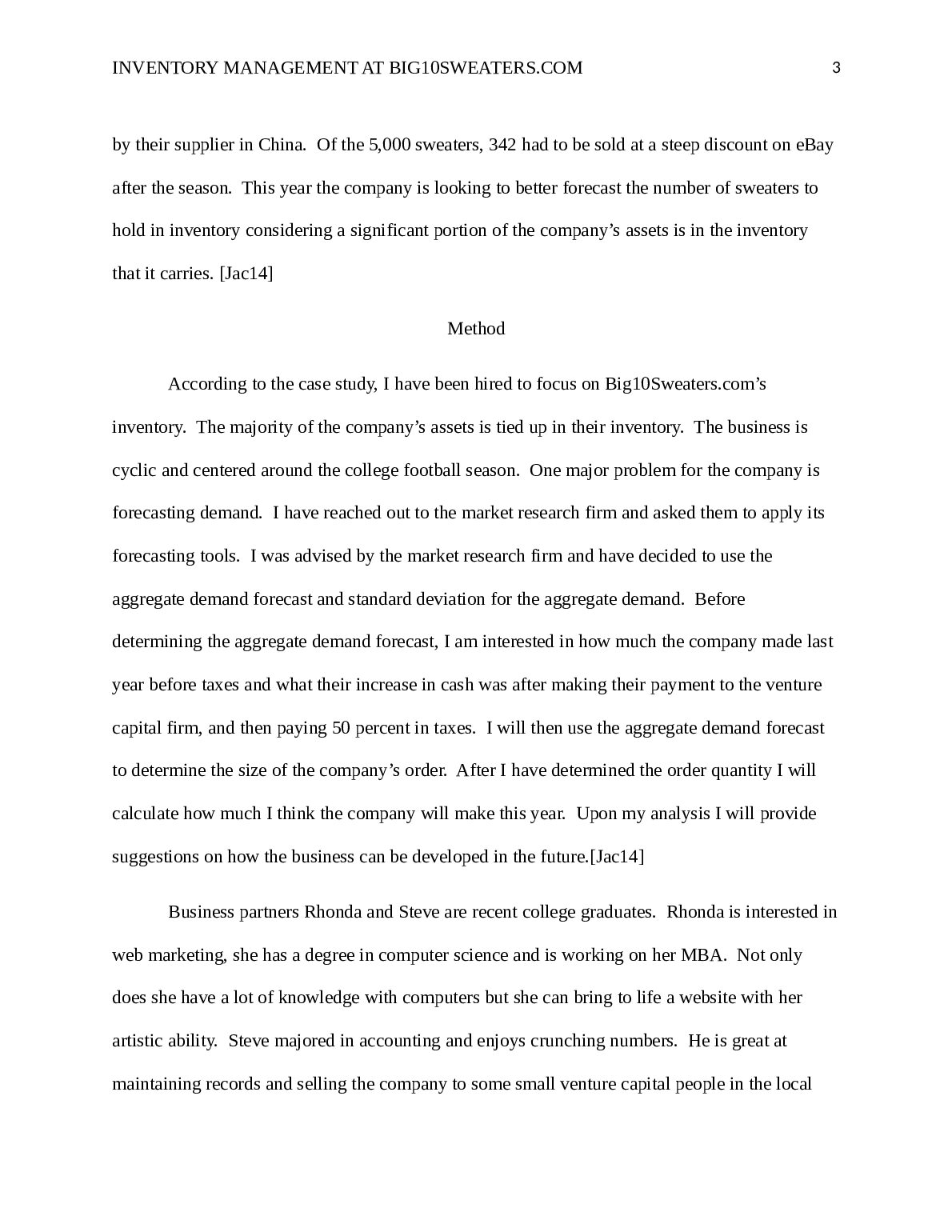 Inventory Management and Forecasting Demand at Big10Sweaters.com Webster University document preview page 3
