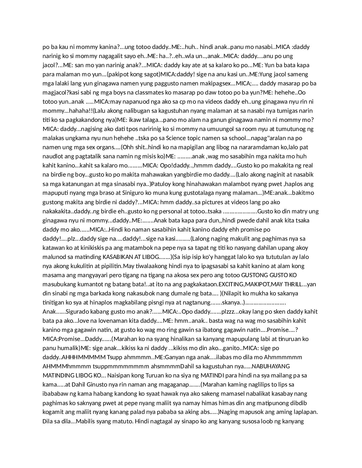 F’CKDOLL DAUGHTER  True to life INCEST SEX STORY document preview page 3