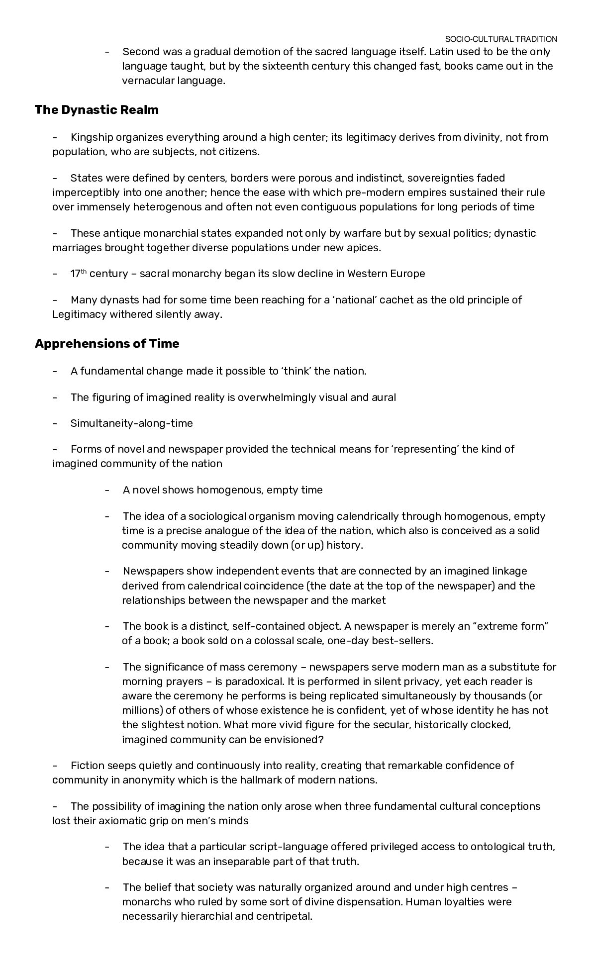 SOCIO-CULTURAL TRADITION Imagined Communities By Benedict Anderson document preview page 3
