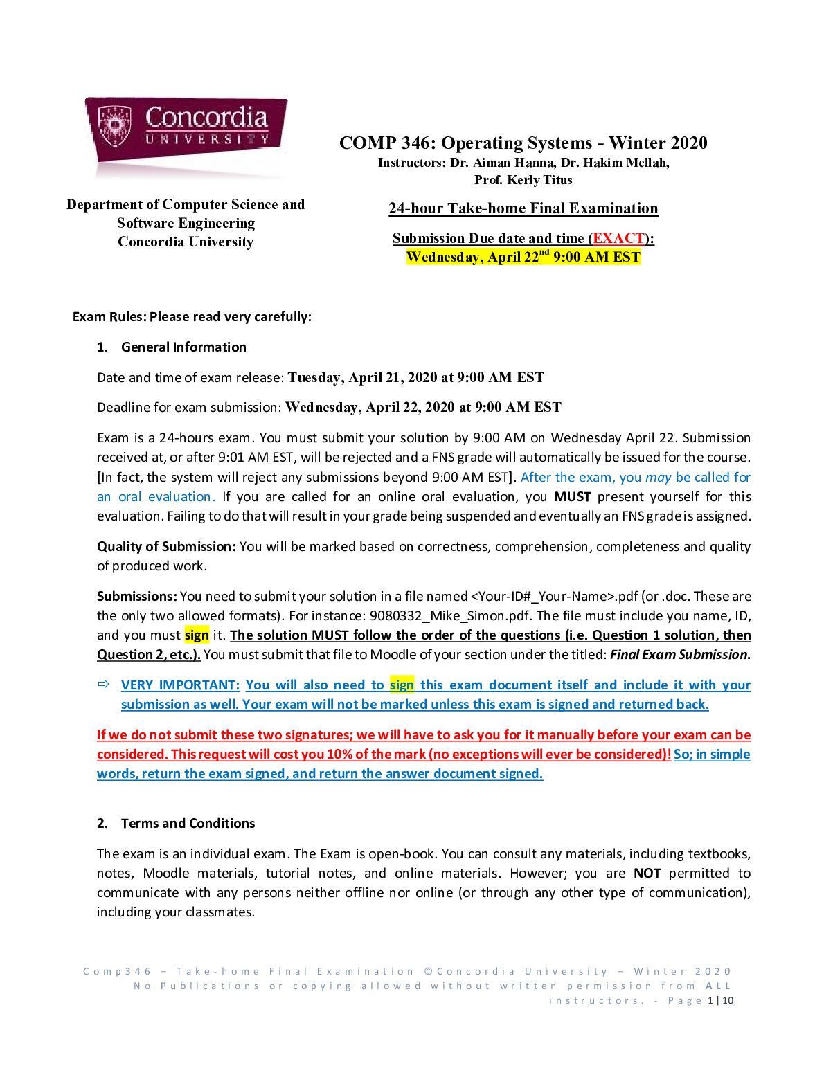 Comp346_Winter2020_TakeHome_Final_Exam.pdf.pdf Preview 1