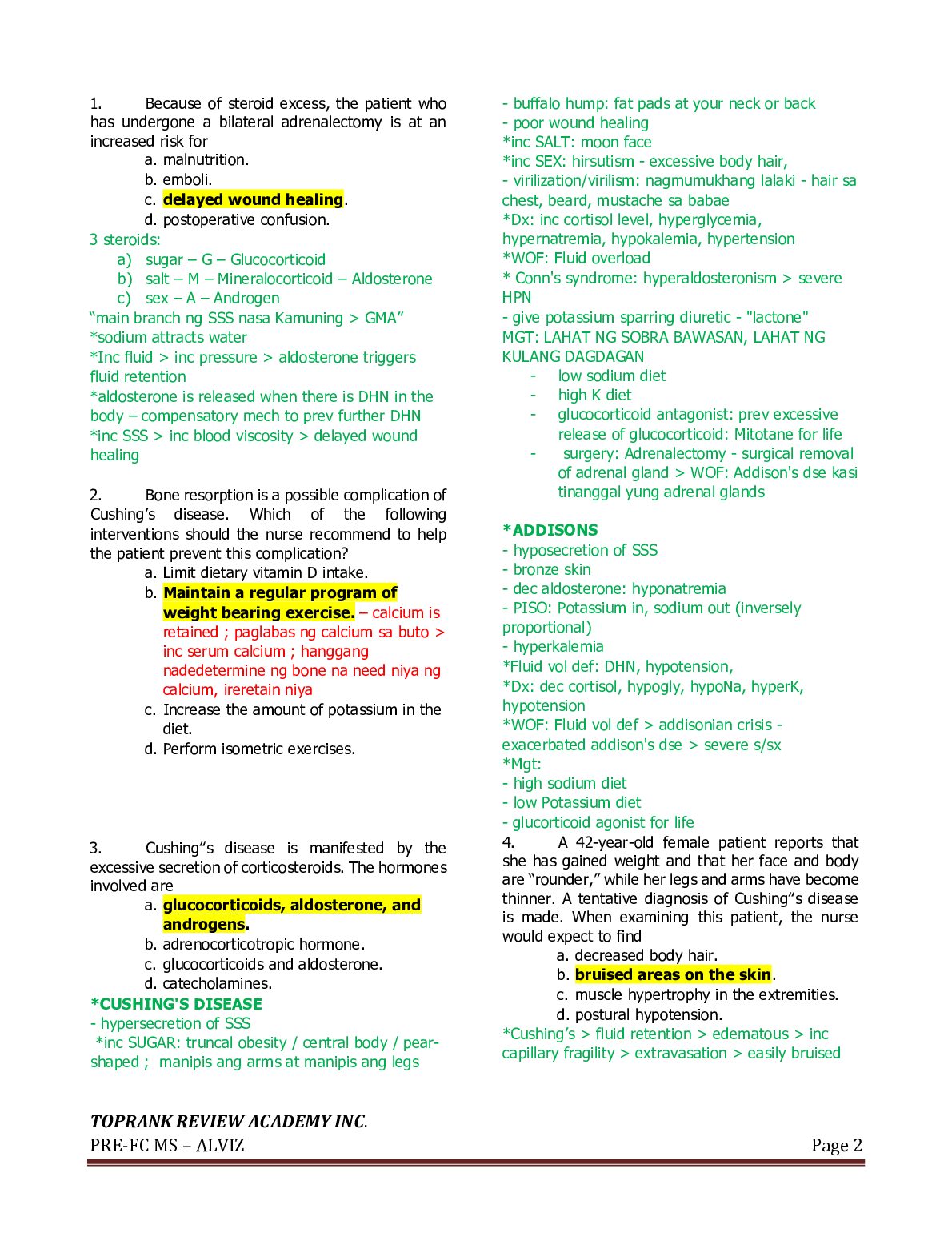 PRE-FINAL COACHING EXAM MEDICAL SURGICAL NURSING document preview page 2