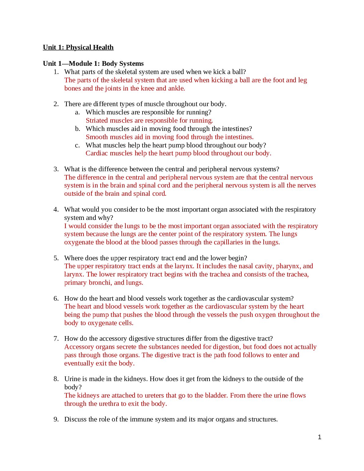 WGU C458 Unit 1: Physical Health preview image