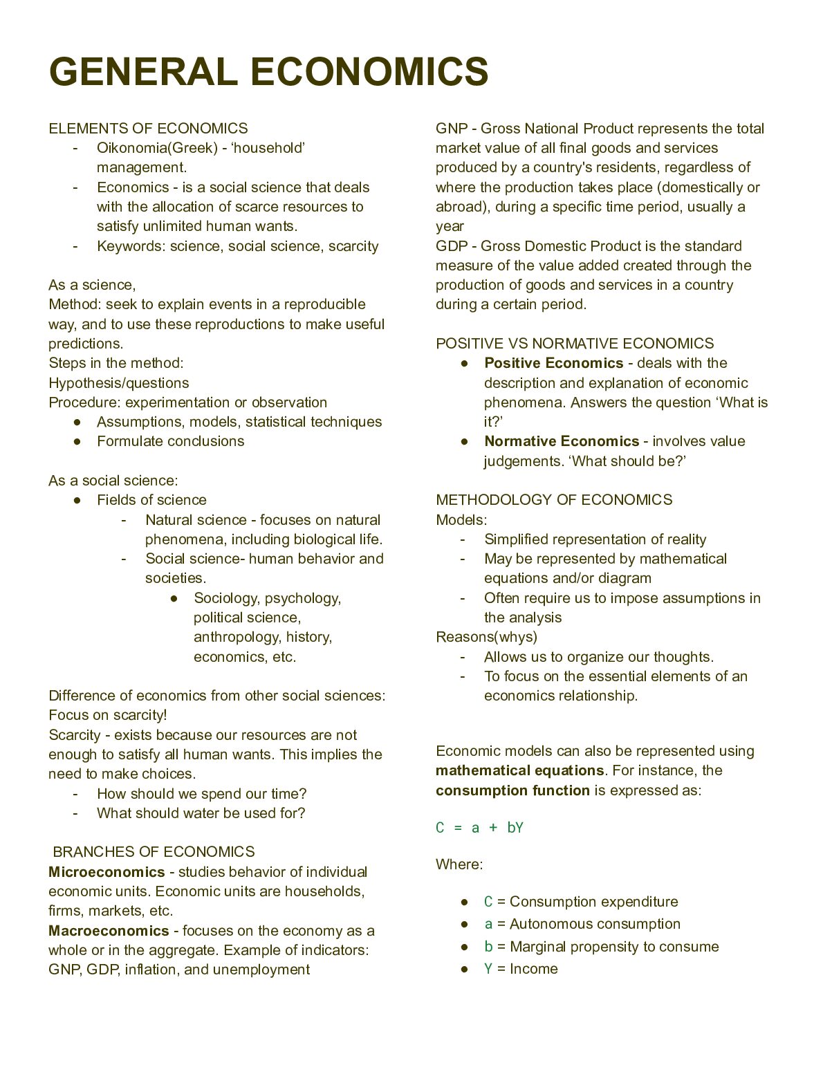 GENERAL ECONOMICS ELEMENTS OF ECONOMICS preview image