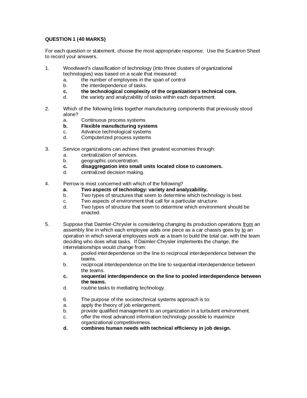 BU 398 Organizational Behaviour Final Exam Practice MCQs preview image