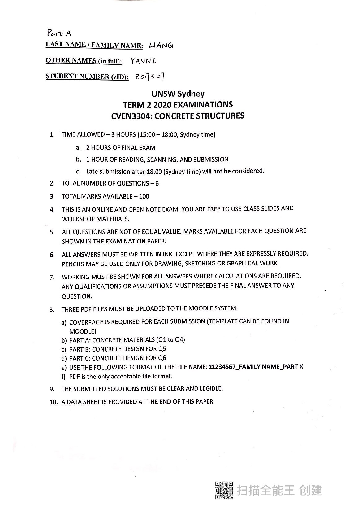 CVEN 3304 2020_Final_Exam_-_Answers. preview image
