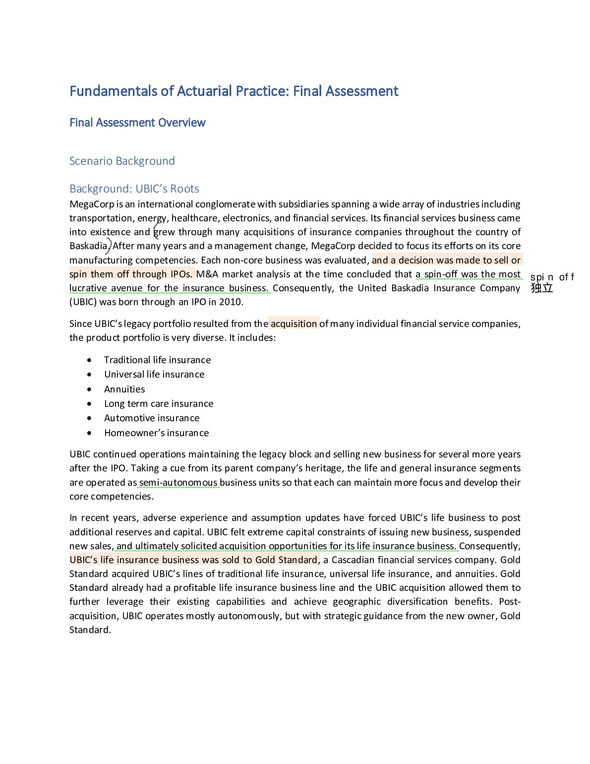Fundamentals of Actuarial Practice: Final Assessment preview image