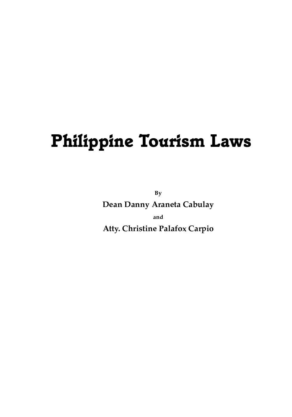 Philippine Tourism Laws preview image