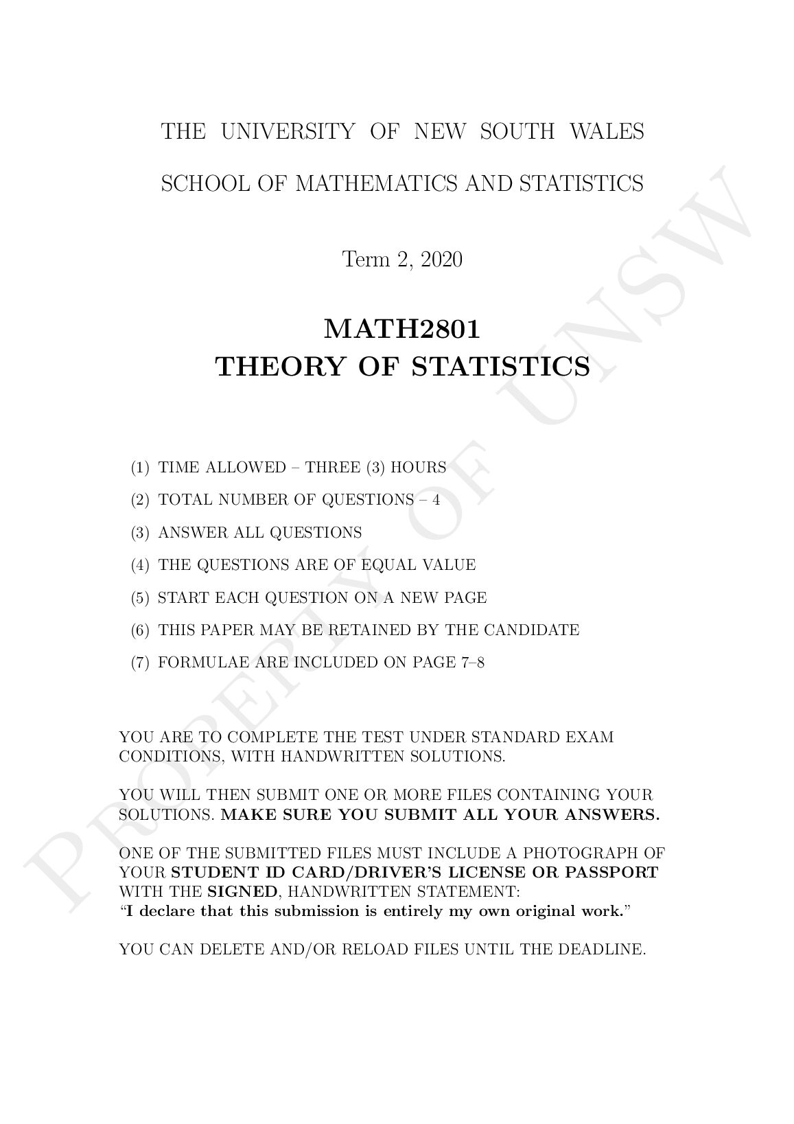 MATH2801_T2_2020_exam. preview image