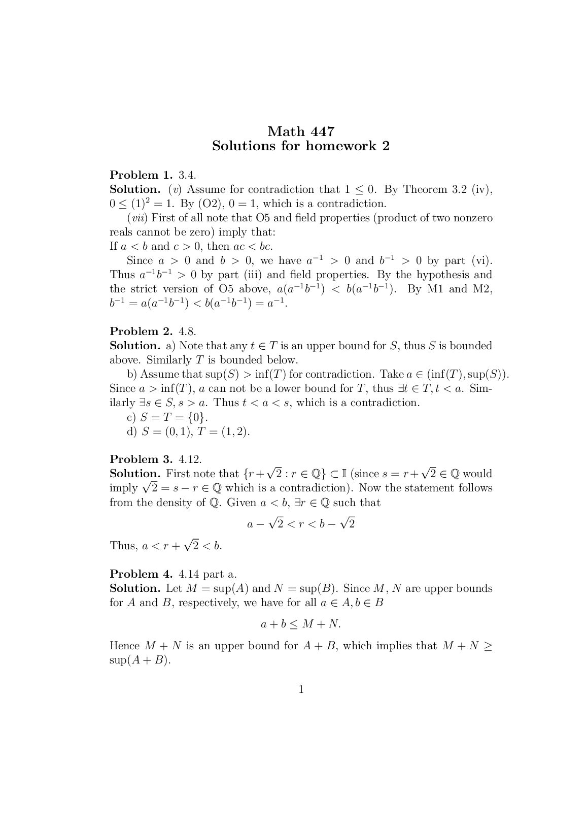 Math 447  Solutions for homework 2 preview image