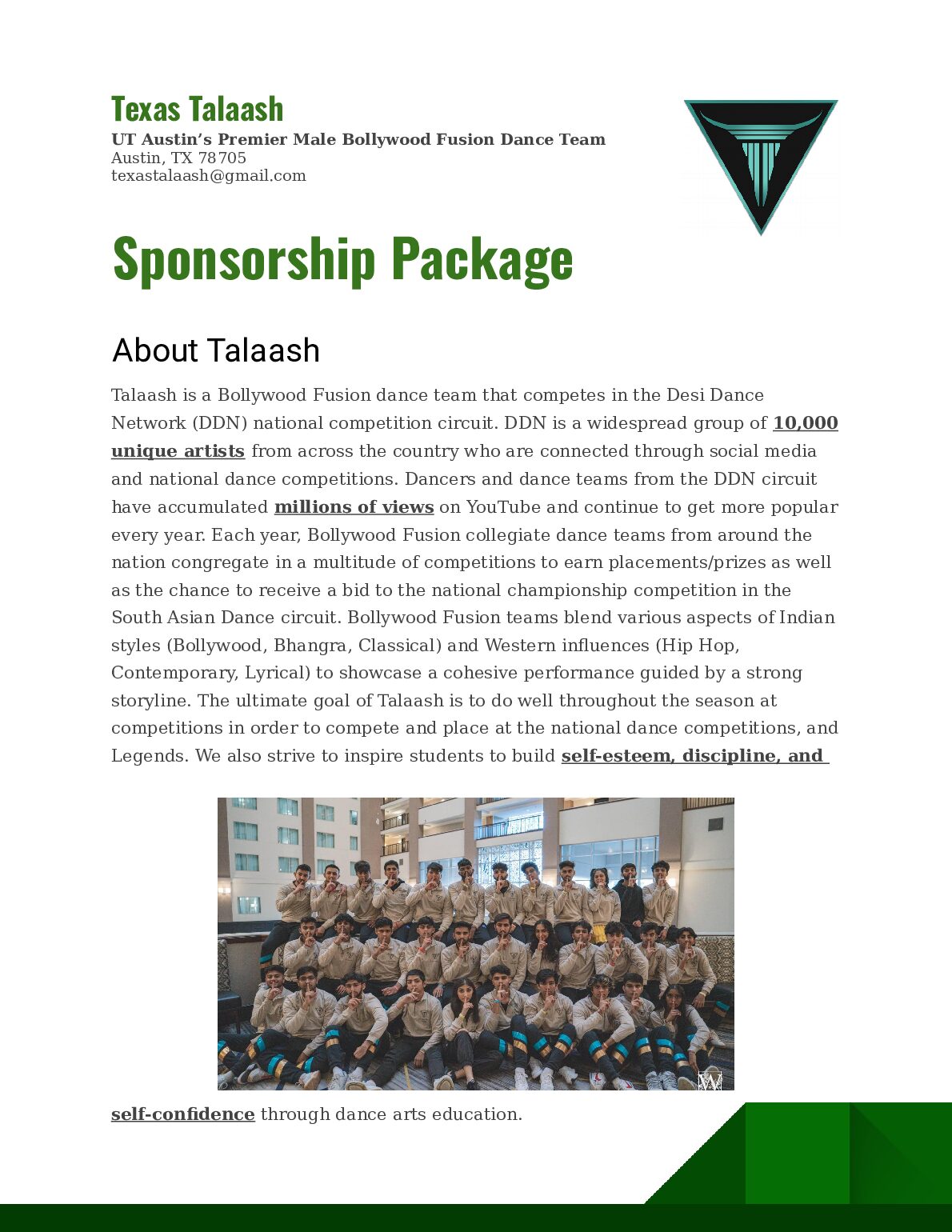 Texas Talaash Sponsorship Package preview image