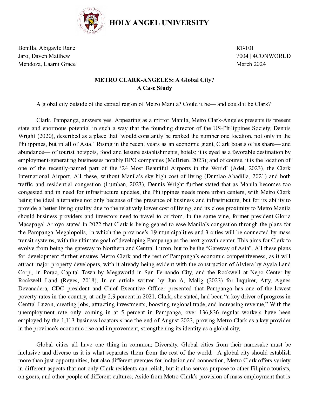 METRO CLARK-ANGELES: A Global City? A Case Study preview image