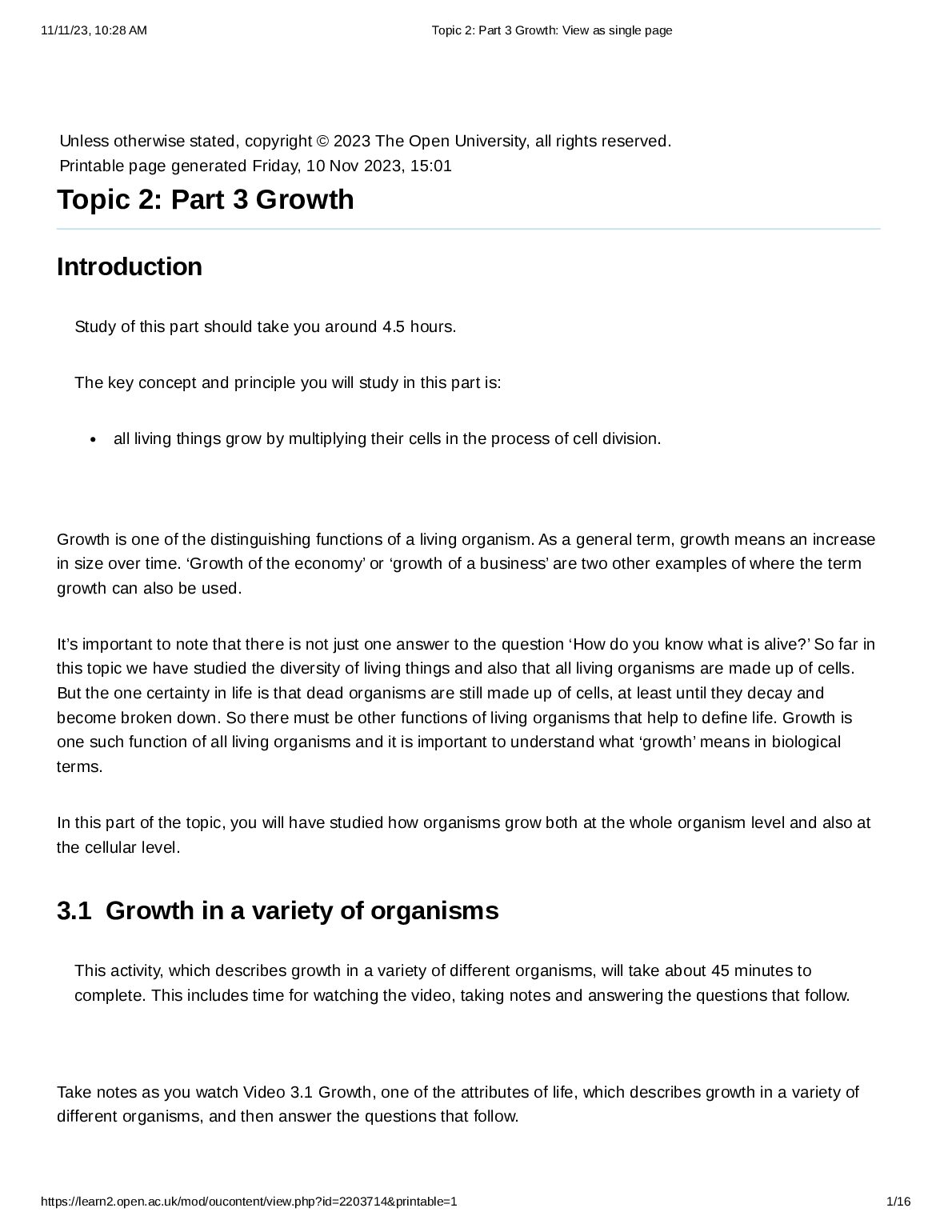 Topic 2: Part 3 Growth | Maths skill: Plotting graphs preview image